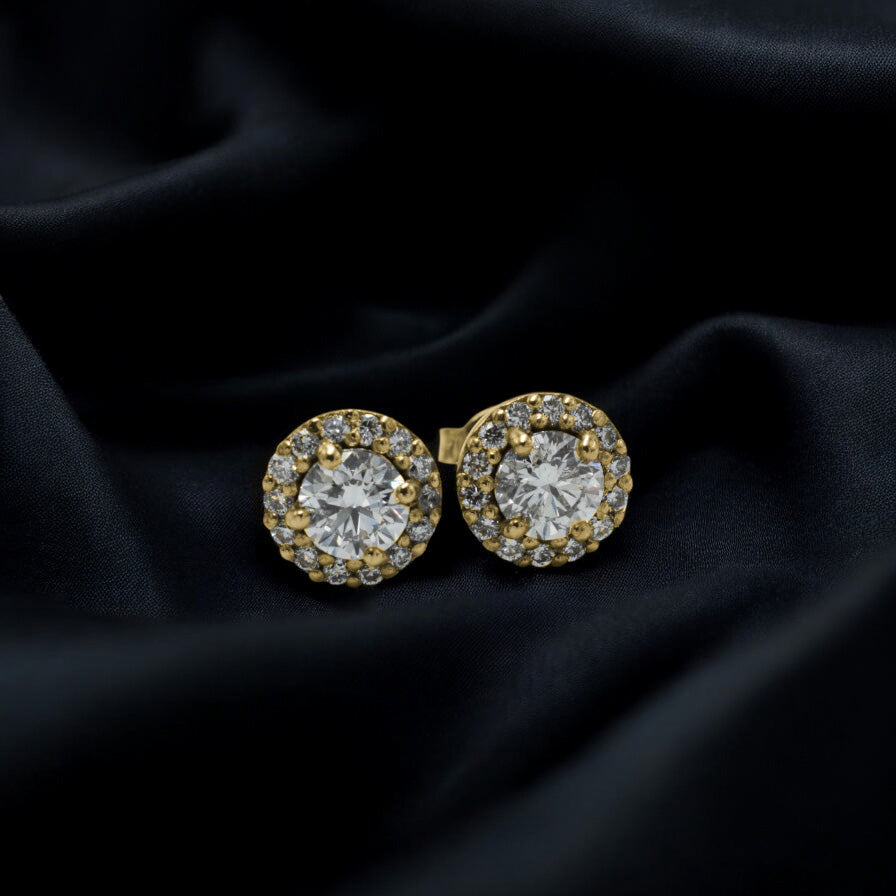 9ct Gold Halo studs