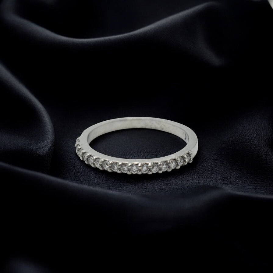 Plain diamond wedding band