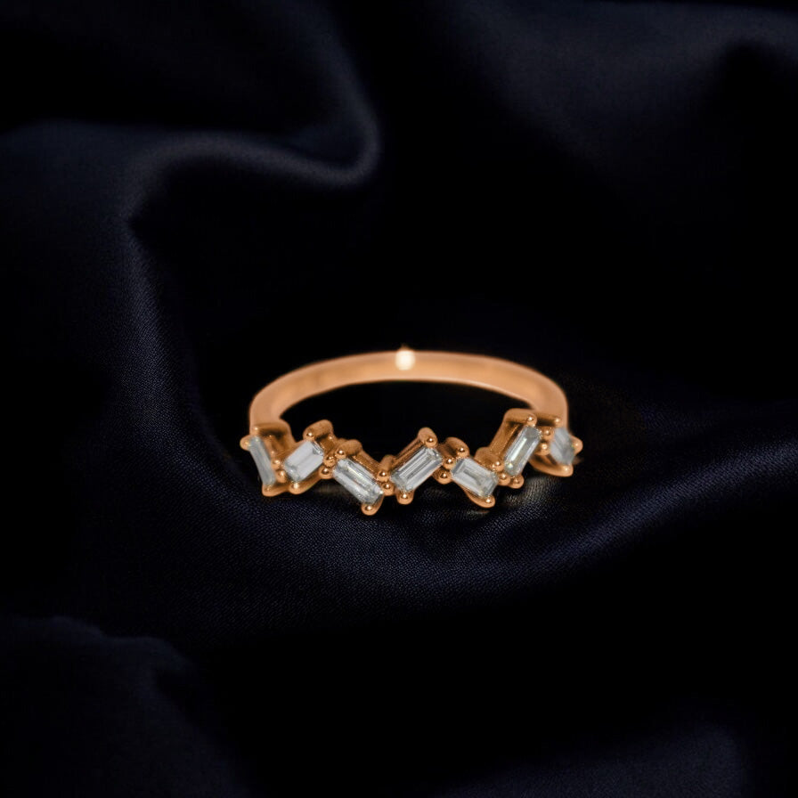 Baguette diamond wedding band