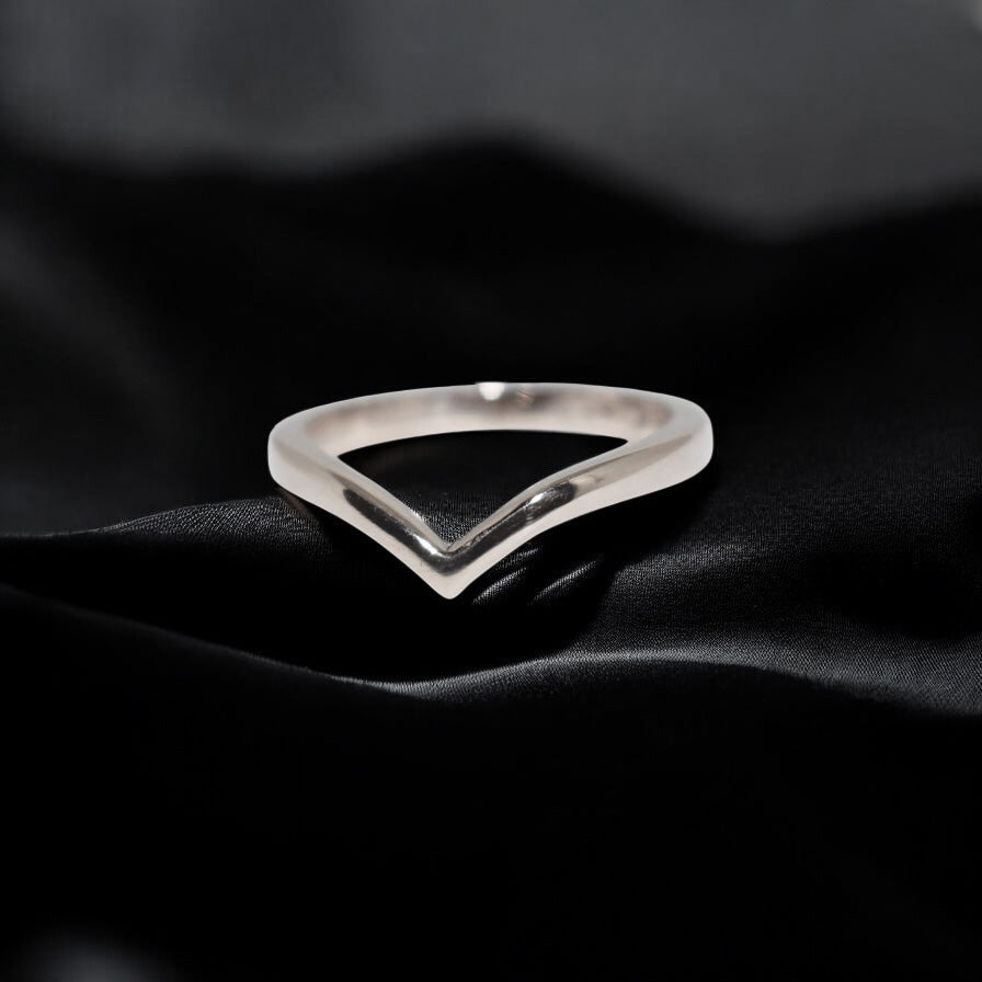 Plain wishbone wedding band