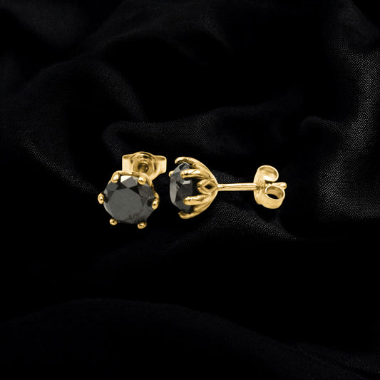 Black diamond stud earrings