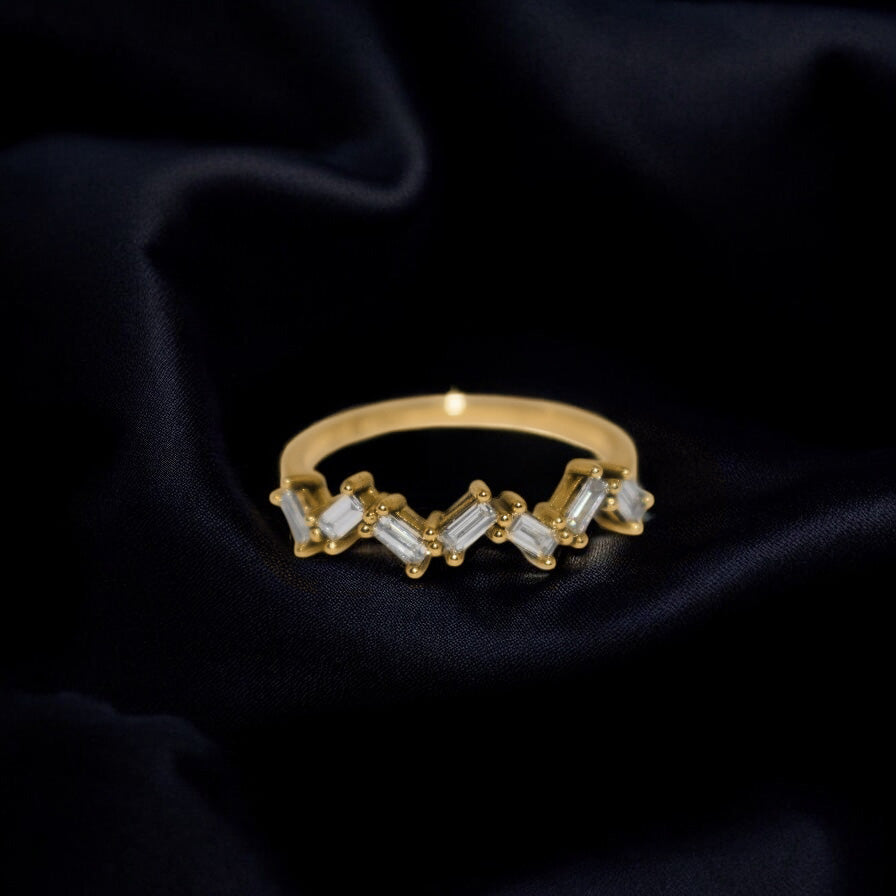 Baguette diamond wedding band