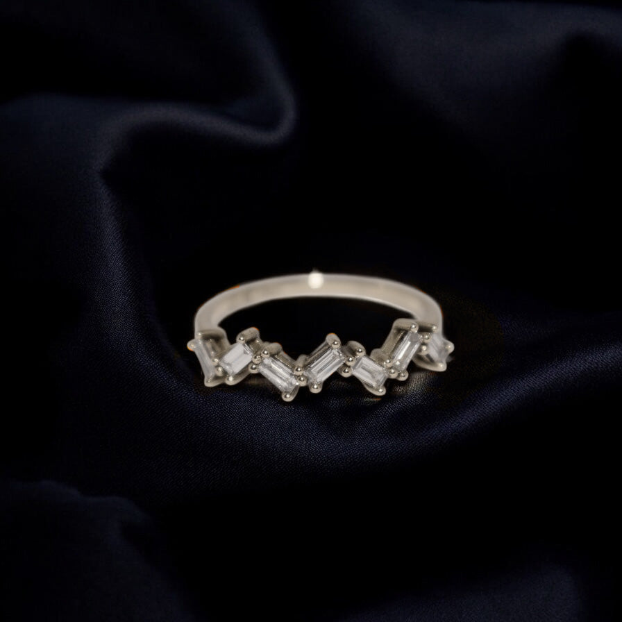 Baguette diamond wedding band