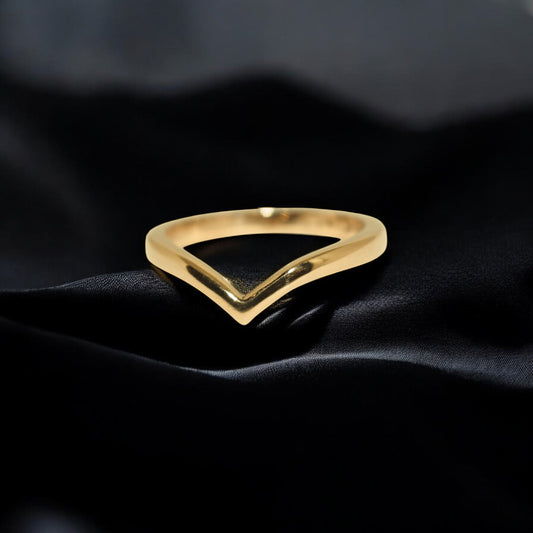 Plain wishbone wedding band