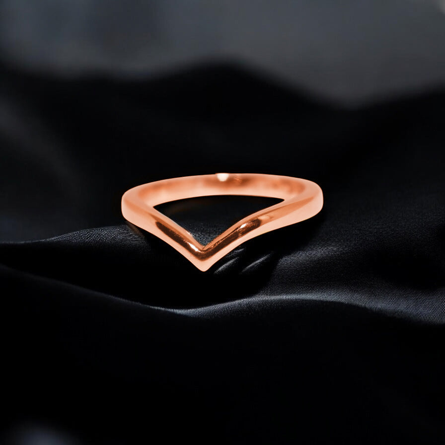 Plain wishbone wedding band