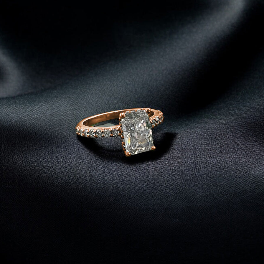 1.5ct Radiant cut diamond ring