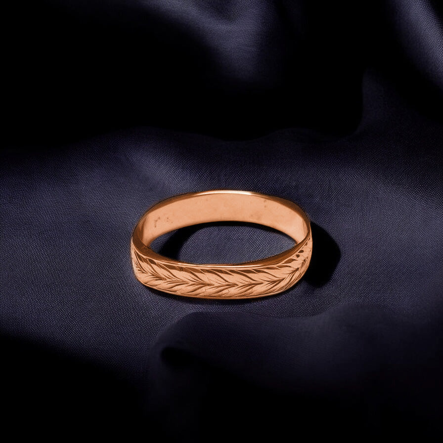Wheat men's wedding band