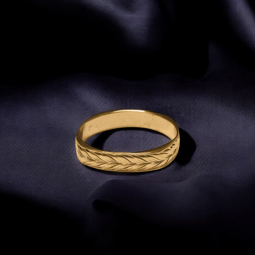 Wheat men's wedding band