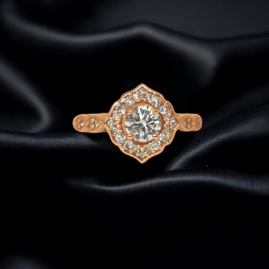 Flower design diamond ring